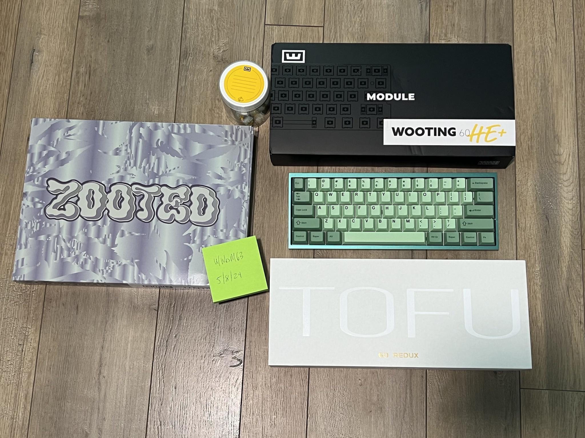 Wooting 60HE+ Build - Tofu 60 Redux+weight and GMK Zooted - Hotswaps